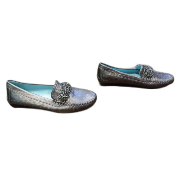 Robert Zur Flats Loafers Shoes Gray Charcoal Metallic Women's Size 7C New - Picture 2 of 4